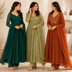 3 Anarkali Style Kurta Set with Dupatta ( A3 )