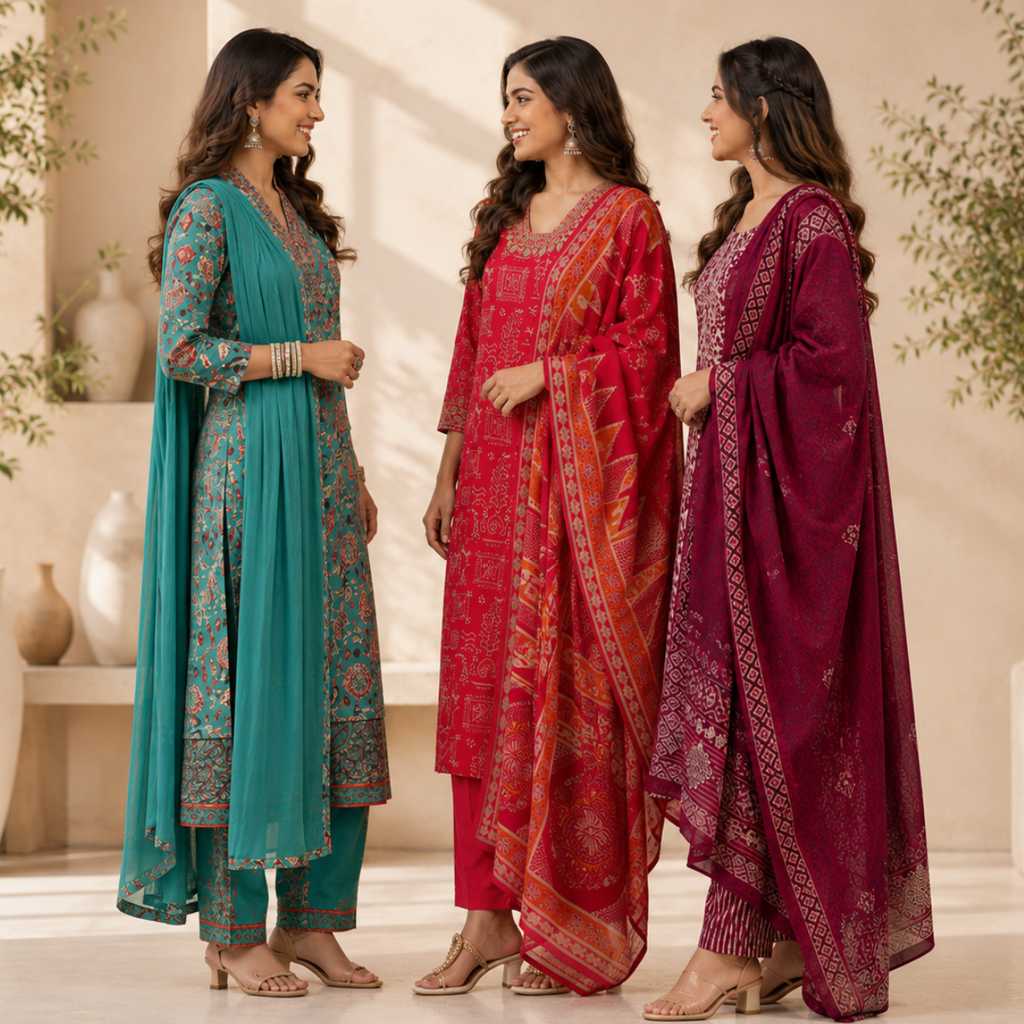 3 Women's Kurta Styles with Dupatta ( K3 )