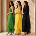 3 Women's Chikankari Kurta Set with Dupatta ( CK3 )