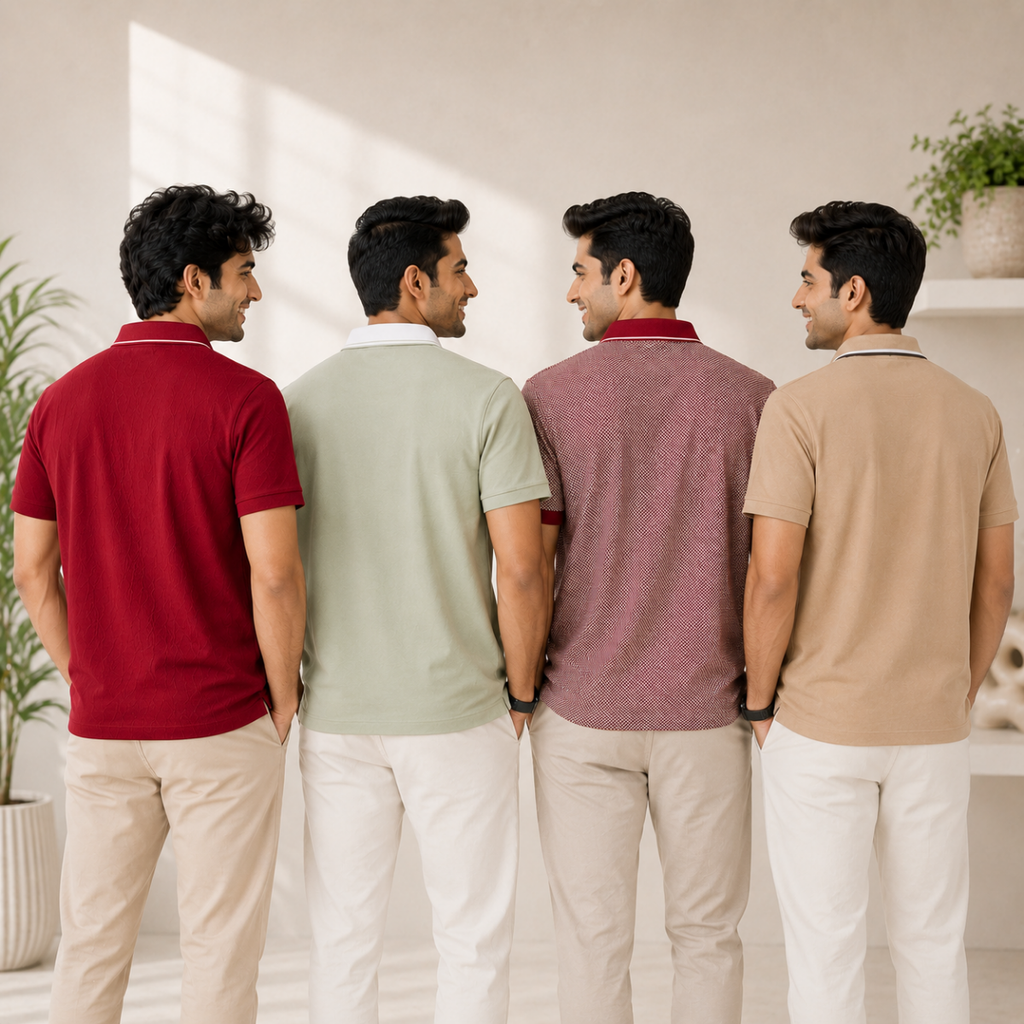 4 Men's Everyday Polo T-Shirts with Pockets ( P-1 )