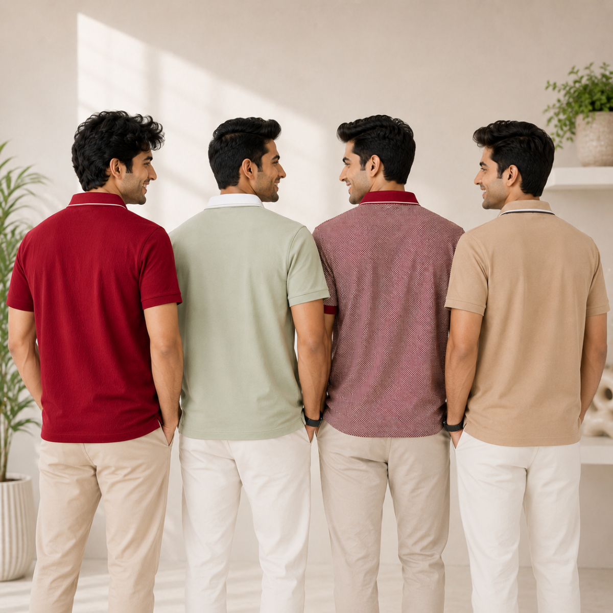 4 Men's Everyday Polo T-Shirts with Pockets ( P-1 )