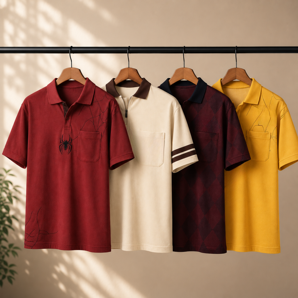4 Men's Daily Wear Polo T-Shirts with Pockets ( T2 )