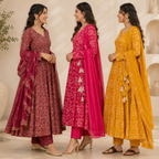 3 Anarkali Style Kurta Set with Dupatta ( A4 )