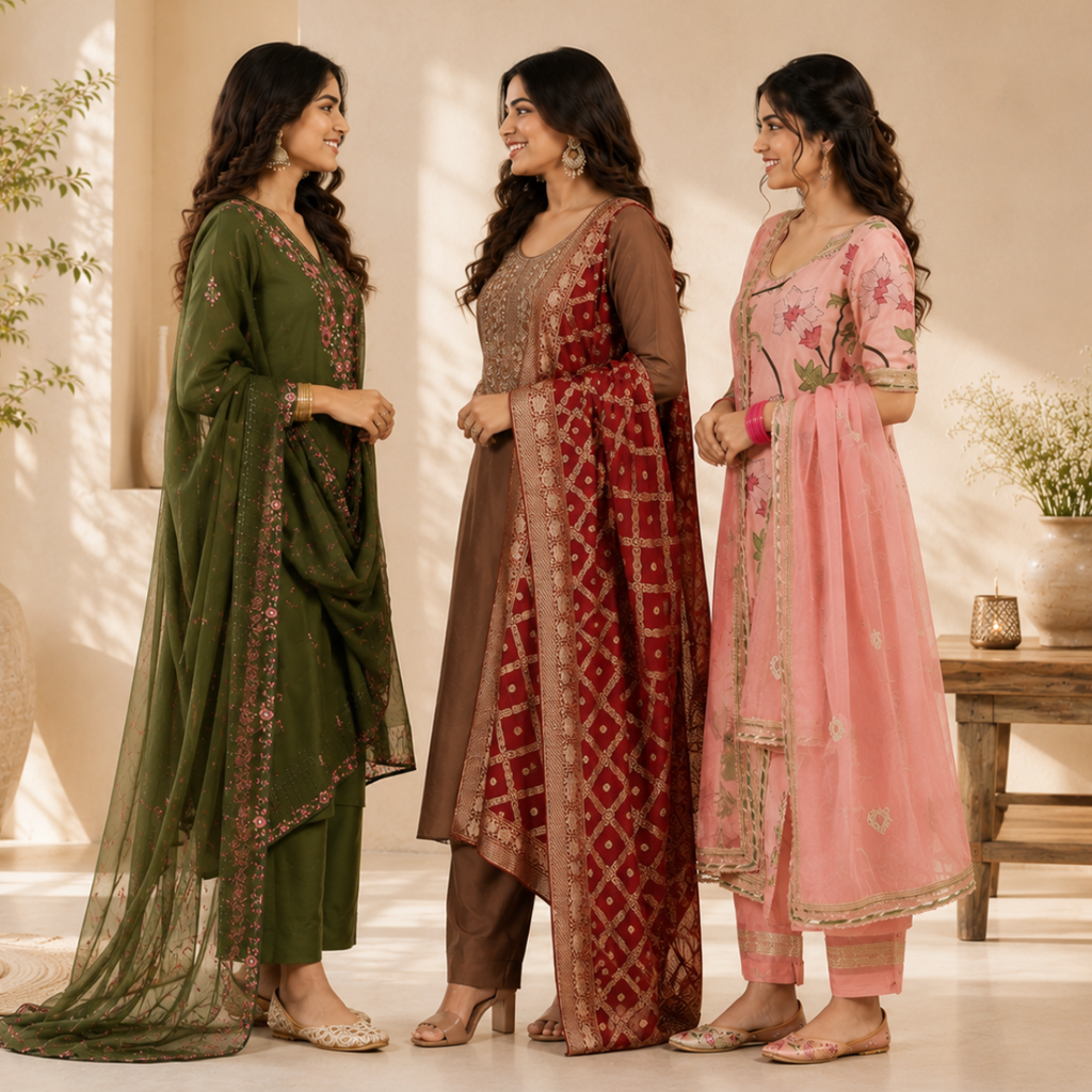 3 Women's Kurta Styles with Dupatta ( K4 )