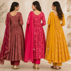 3 Anarkali Style Kurta Set with Dupatta ( A4 )
