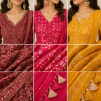 3 Anarkali Style Kurta Set with Dupatta ( A4 )