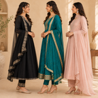 3 Anarkali Style Kurta Set with Dupatta ( A5 )