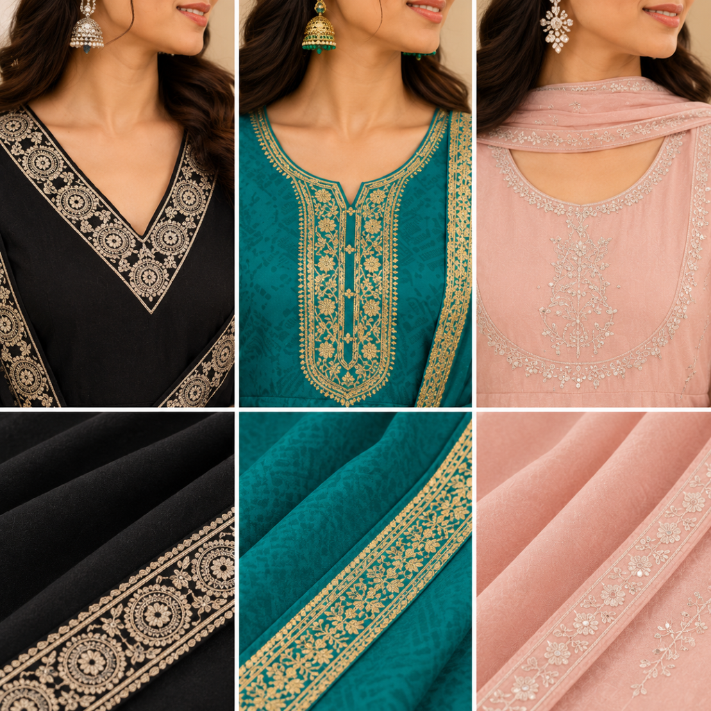 3 Anarkali Style Kurta Set with Dupatta ( A5 )