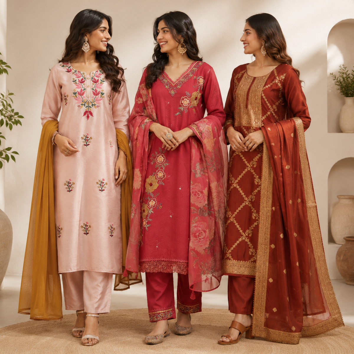 3 Women's Kurta Styles with Dupatta ( K6 )