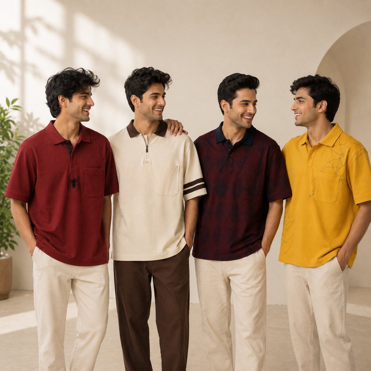 4 Men's Daily Wear Polo T-Shirts with Pockets ( T2 )