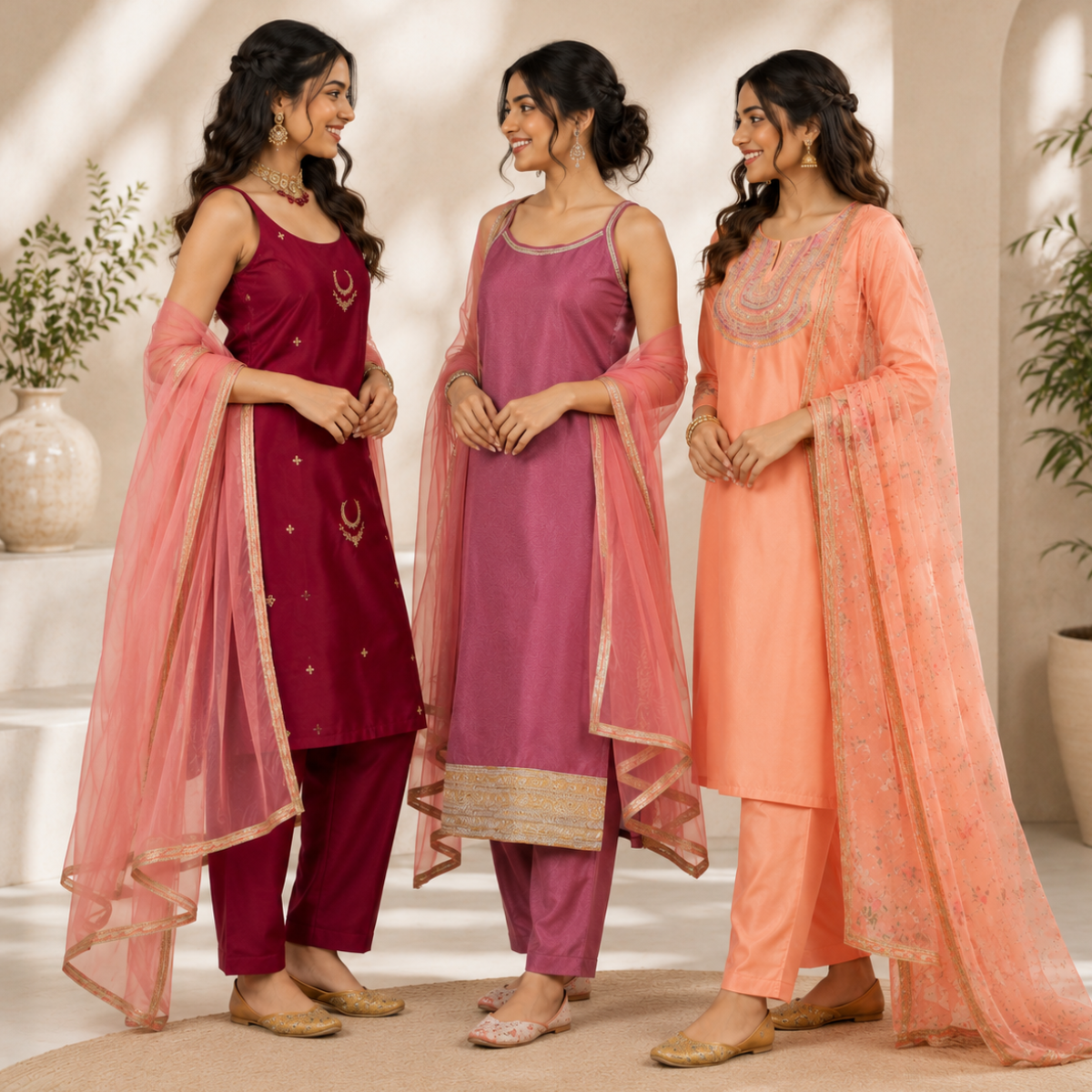 3 Women's Kurta Styles with Dupatta ( K7 )