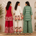 3 Women's Printed Co-Ord Set Collection ( P9 )