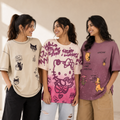 3 Women's Everyday Oversized T-Shirts ( T-5 )