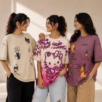 3 Women's Everyday Oversized T-Shirts ( T-5 )