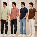 4 Men's Smart Casual Polo with Pockets ( S1 )