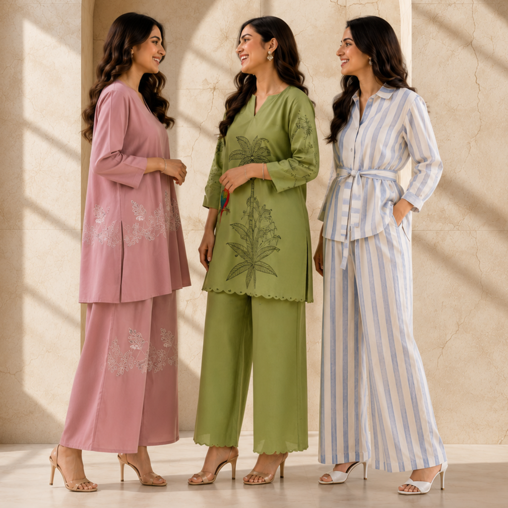 3 Women's Daily Wear Co-Ord Set ( D1 )