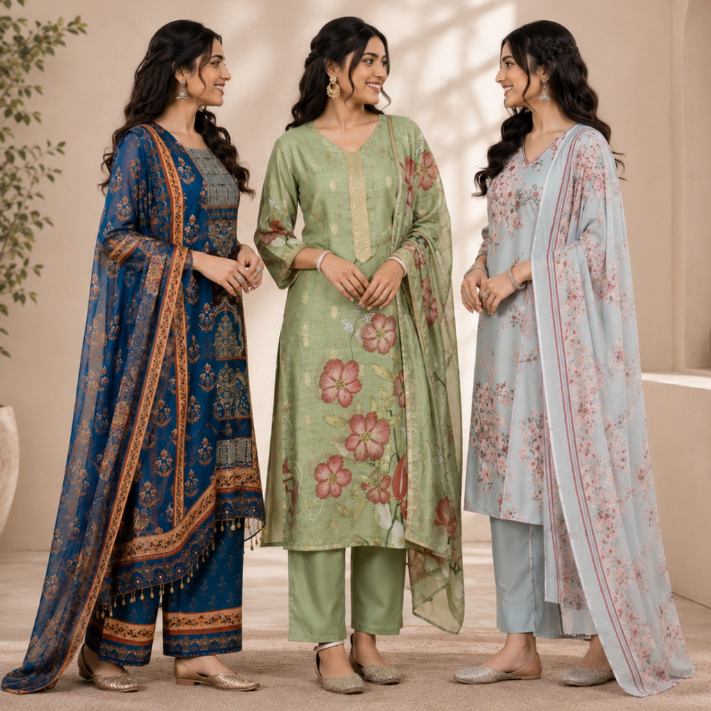 3 Women's Kurta Styles with Dupatta ( K8 )