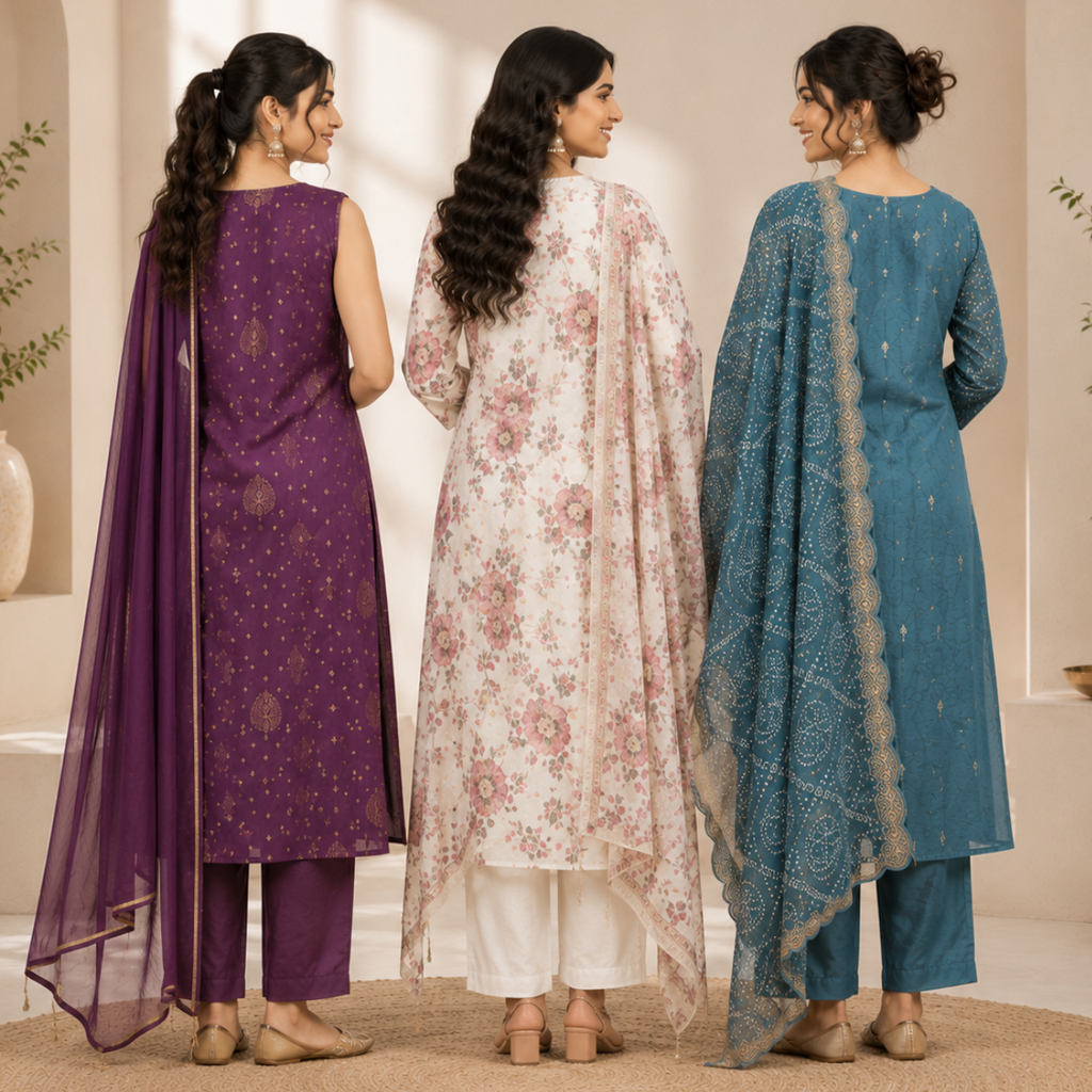 3 Women's Kurta Styles with Dupatta ( K9 )