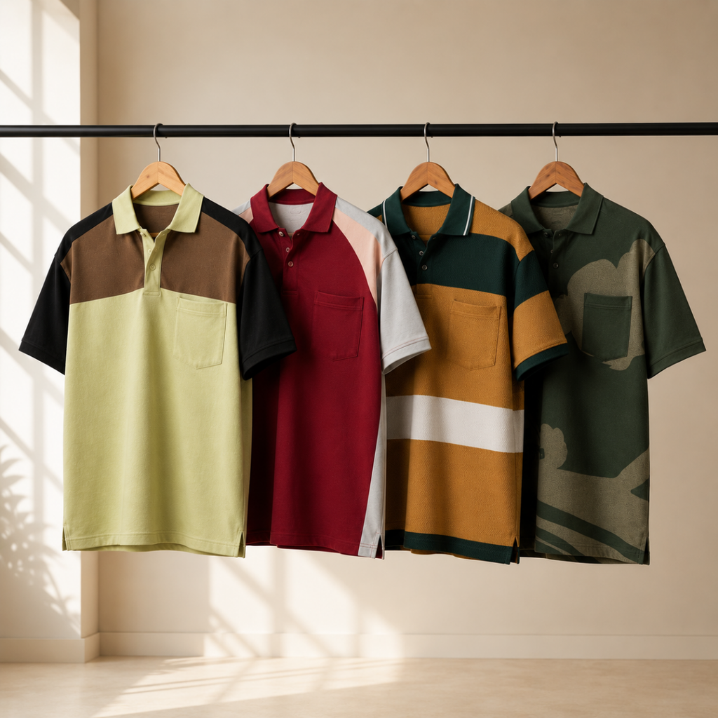 4 Men's Daily Wear Polo T-Shirts with Pockets ( T4 )