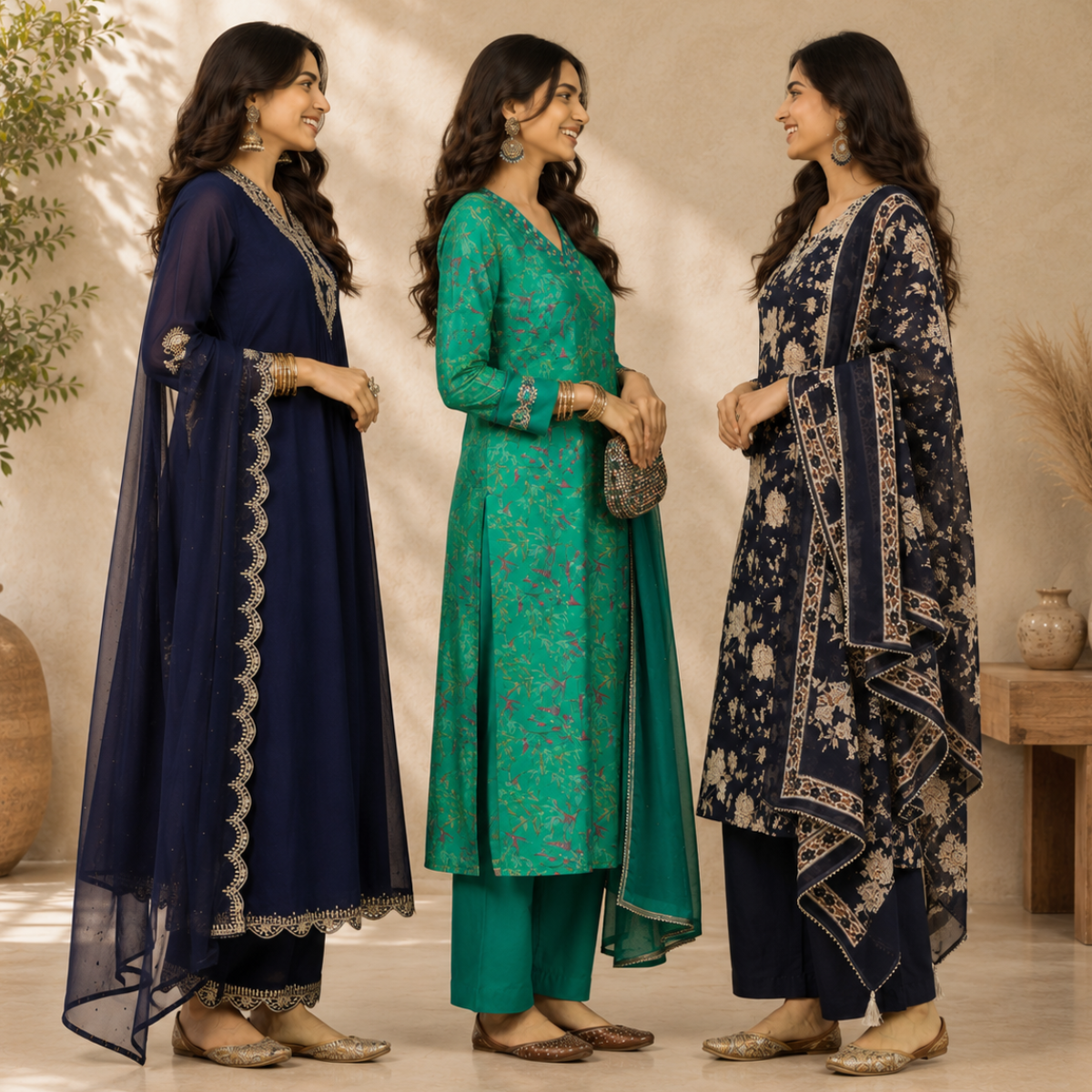3 Women's Kurta Styles with Dupatta ( K10 )