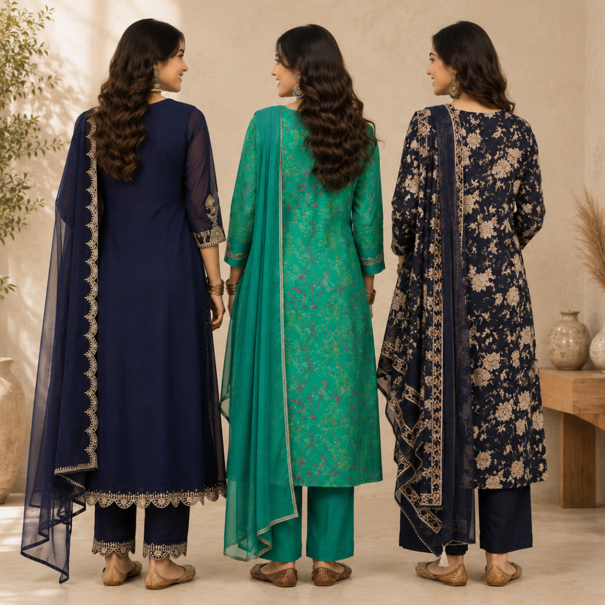 3 Women's Kurta Styles with Dupatta ( K10 )