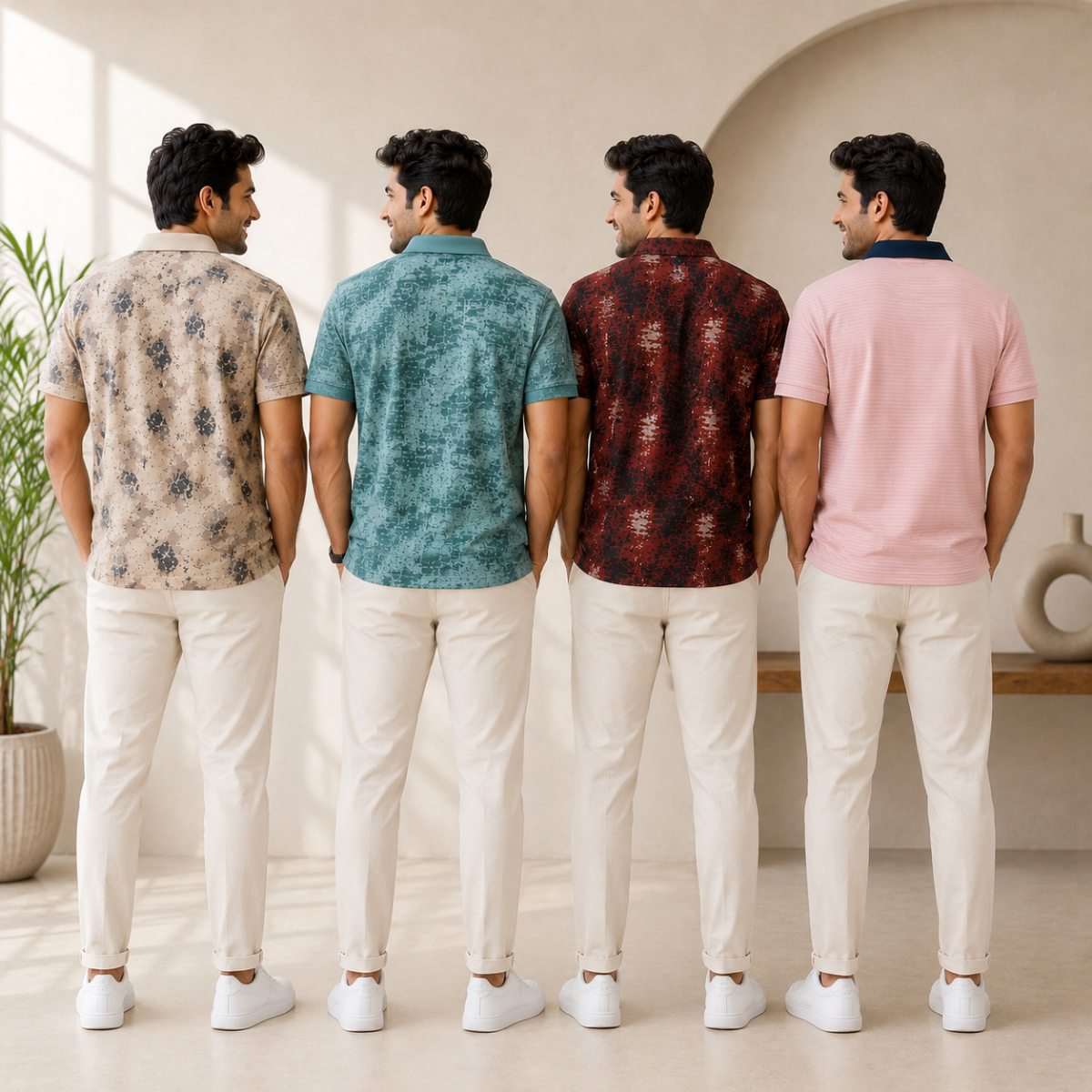 4 Men's Everyday Polo T-Shirts with Pockets ( P-4 )