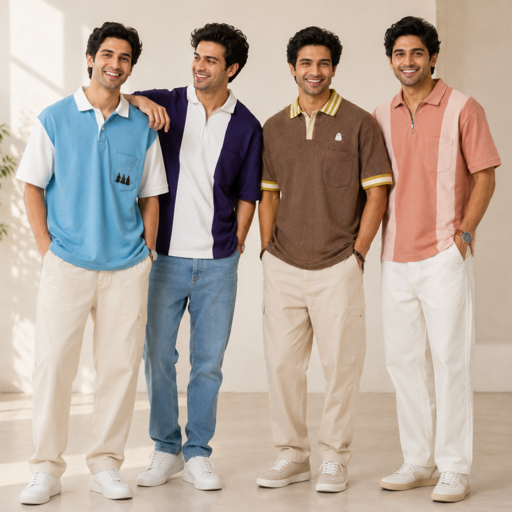 4 Men's Daily Wear Polo T-Shirts with Pockets ( T5 )