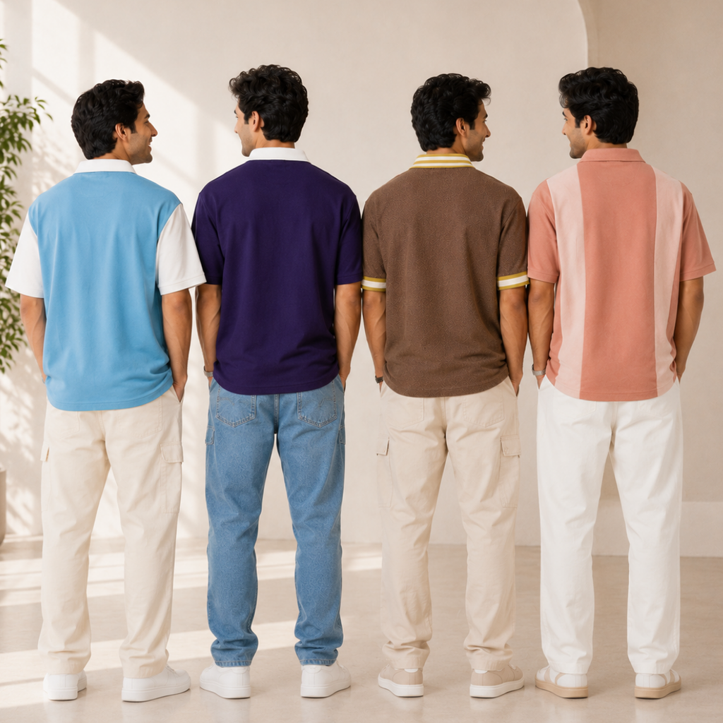 4 Men's Daily Wear Polo T-Shirts with Pockets ( T5 )