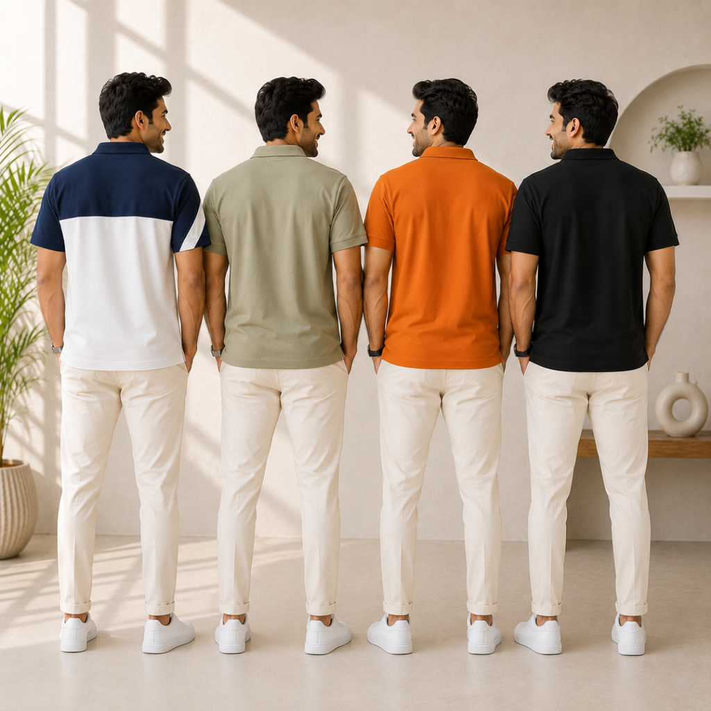 4 Men's Everyday Polo T-Shirts with Pockets ( P-5)