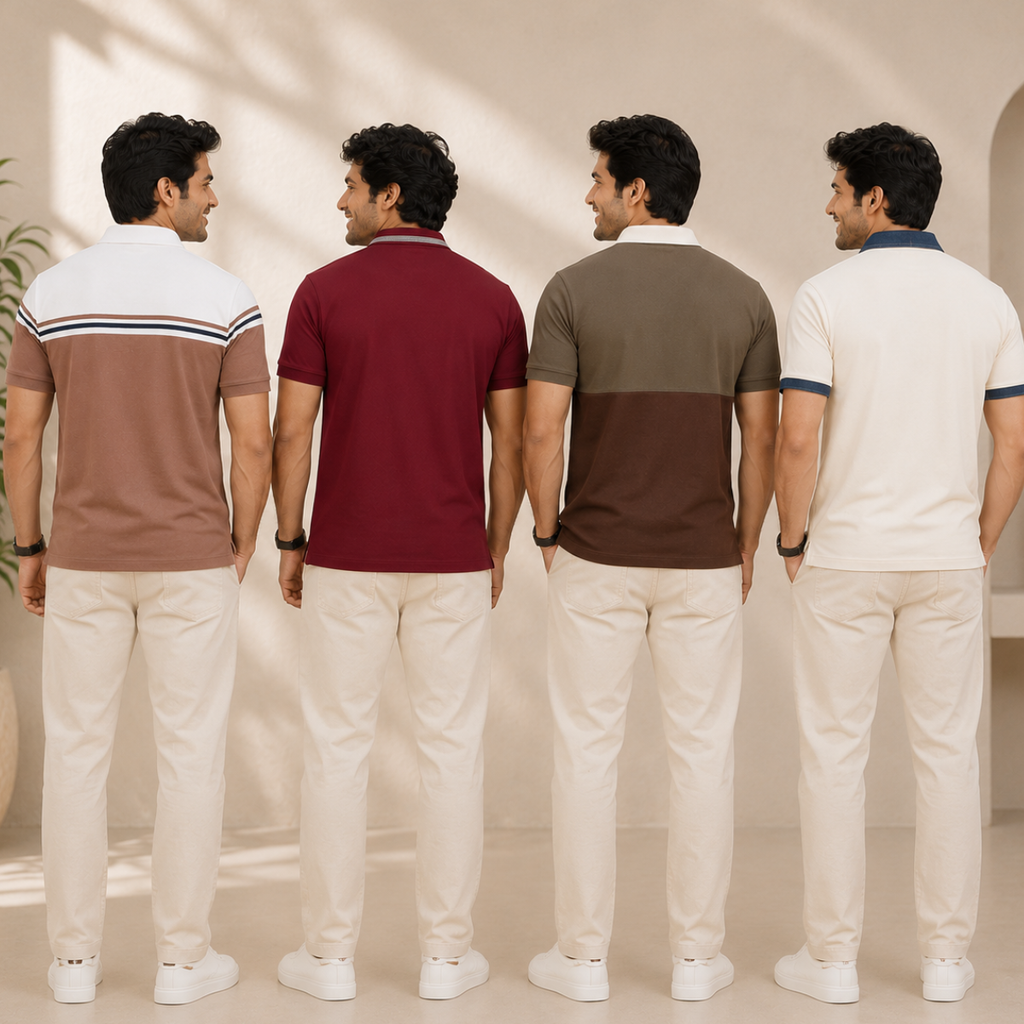4 Men's Smart Casual Polo with Pockets ( S2 )