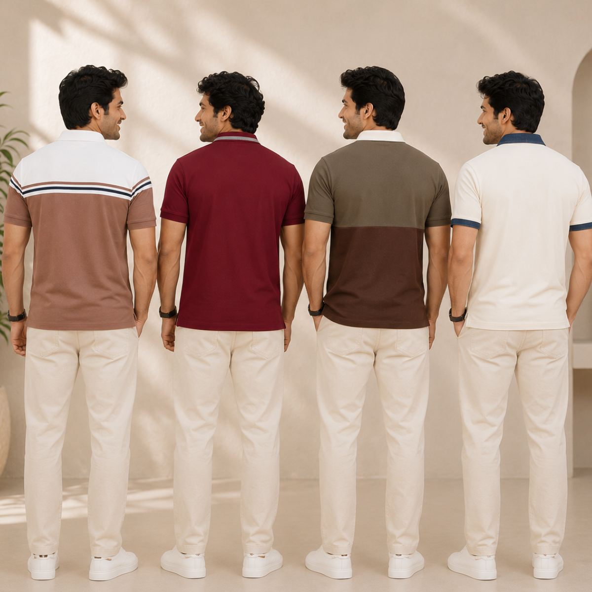4 Men's Smart Casual Polo with Pockets ( S2 )