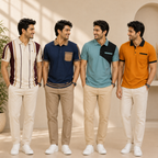 4 Men's Smart Casual Polo with Pockets ( S3 )