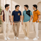 4 Men's Smart Casual Polo with Pockets ( S3 )