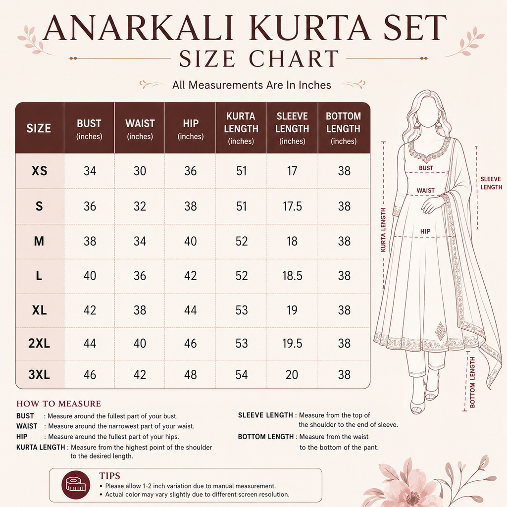 3 Anarkali Style Kurta Set with Dupatta ( A1 )