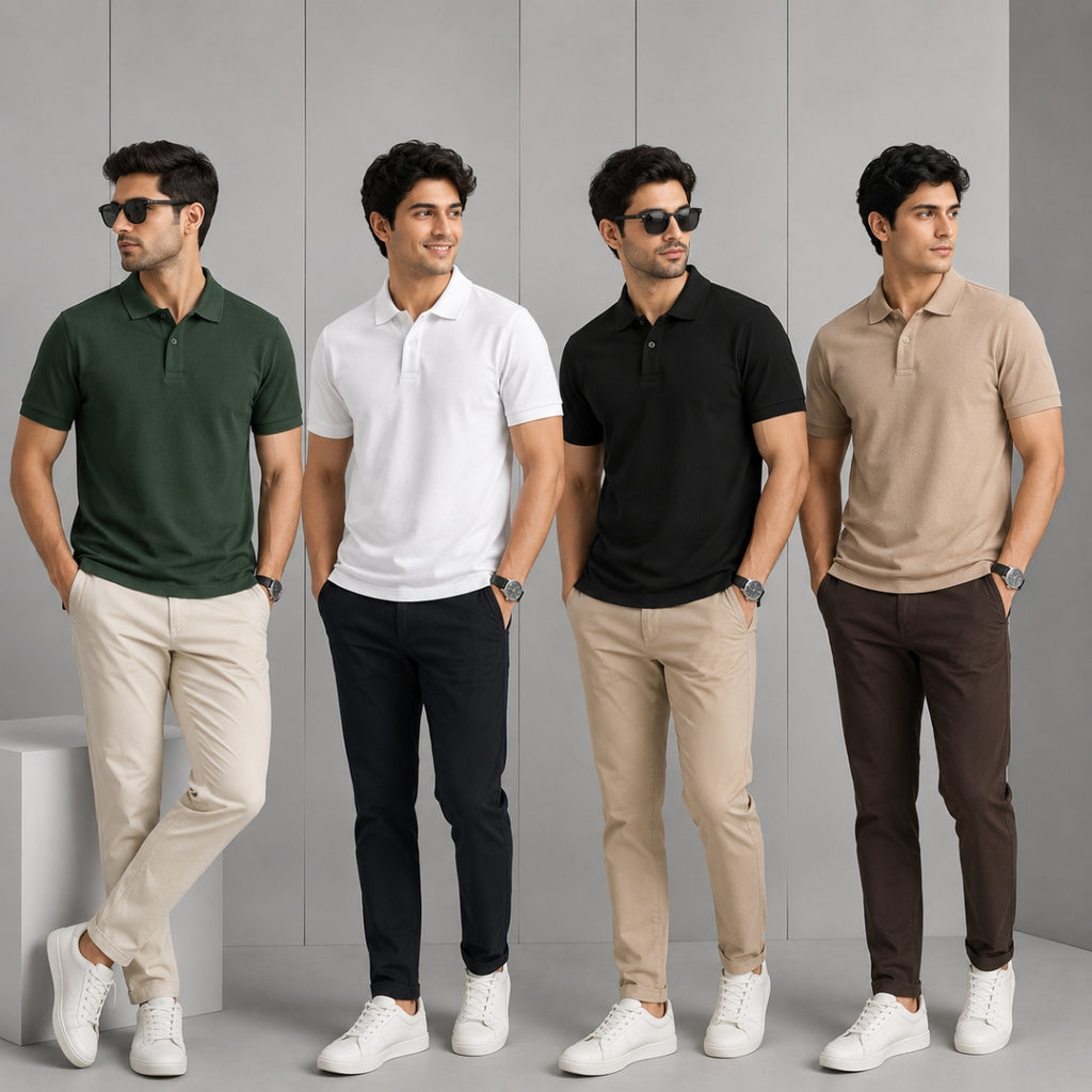 4 Classic Polo T-shirt for Men ( T-1 )